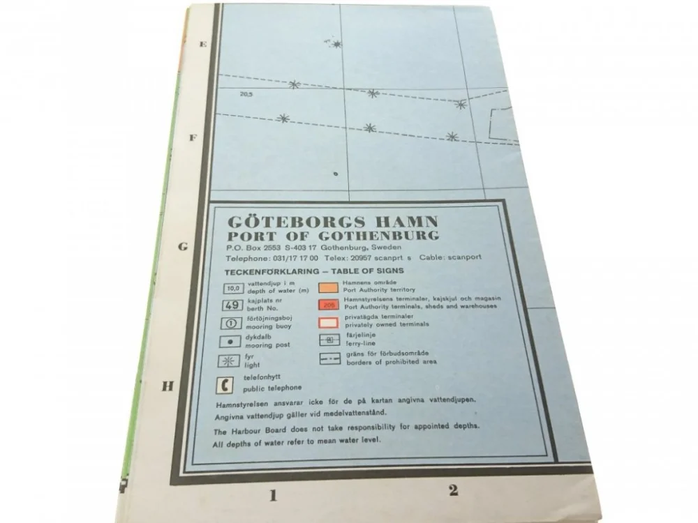 GOTEBORGS HAMN_THE PORT OF GOTHENBURG - MAP Kup teraz