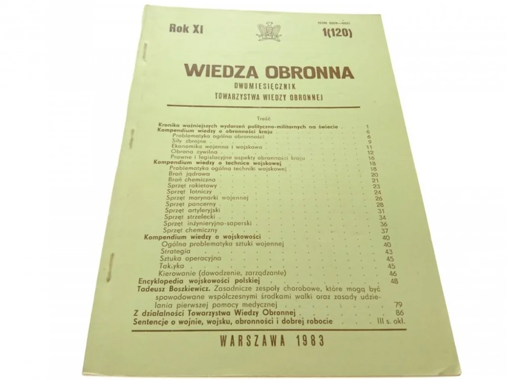 Hit sprzedaży WIEDZA OBRONNA. DWUMIESIĘCZNIK ROK XI 1 (120)
