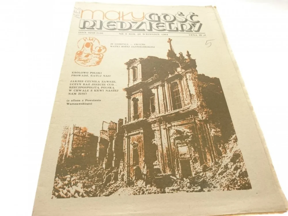 MAŁY GOŚĆ NIEDZIELNY NR 9 WRZESIEŃ 1984 Tylko dziś