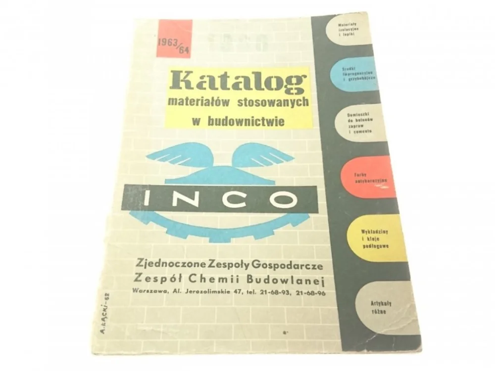 Kup online KATALOG MATERIAŁÓW STOSOWANYCH W BUDOWNICTWIE 1963