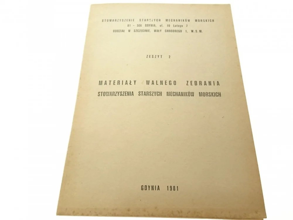 Hit cenowy MATERIAŁY WALNEGO ZEBRANIA STOWARZYSZENIA...(1981)