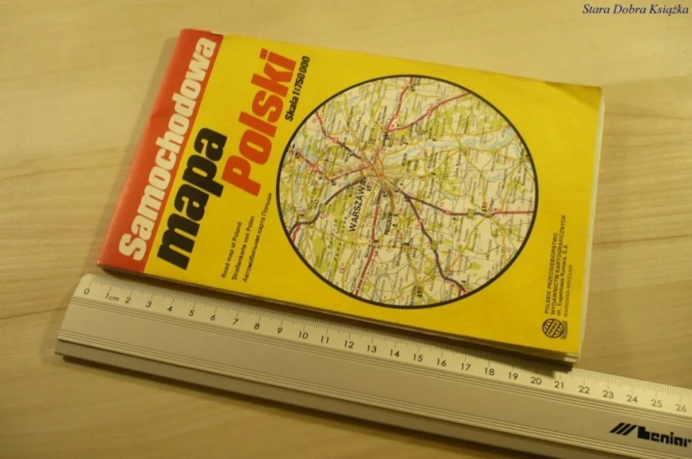 SAMOCHODOWA MAPA POLSKI (1992) Darmowy zwrot