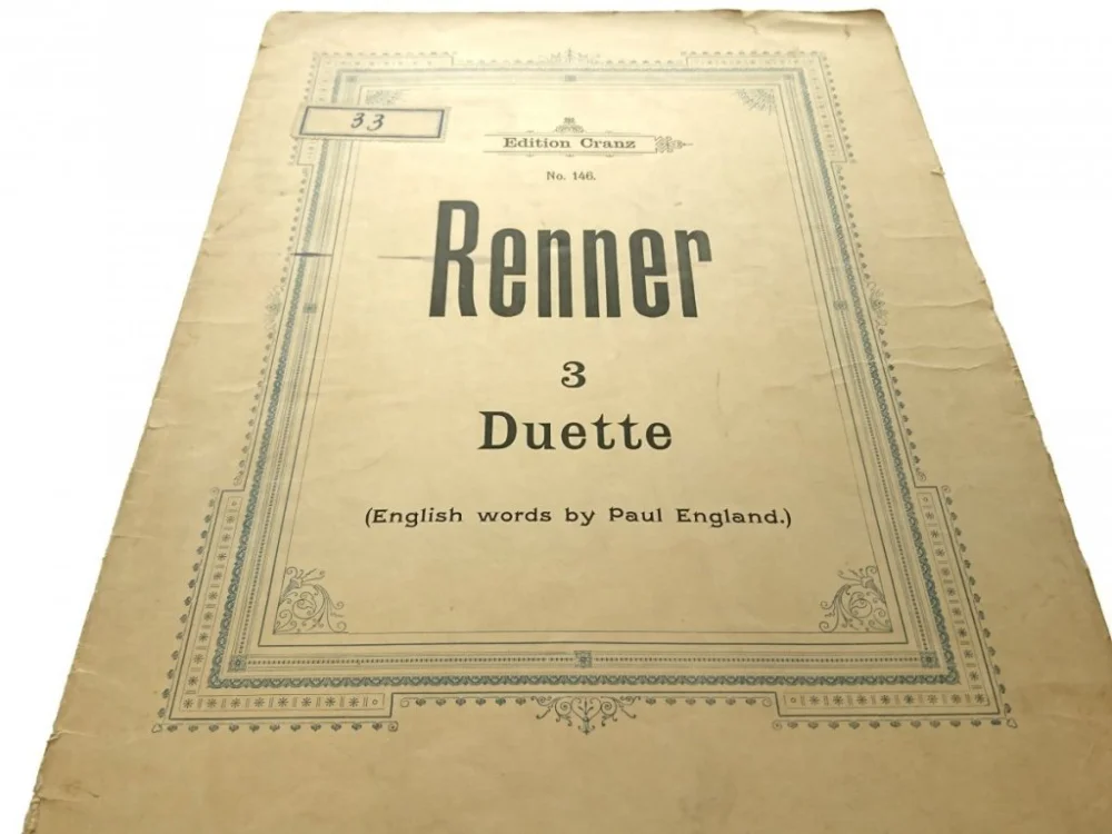 3 DUETTE OP.2 - Max Renner Obniżka ceny