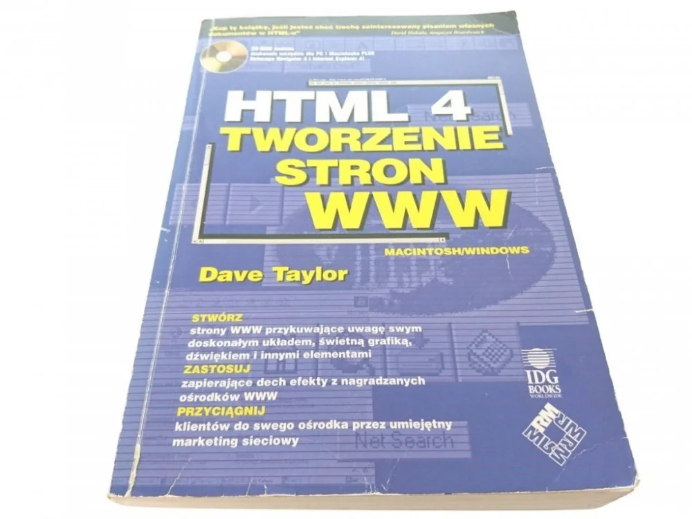 Szybka wysyłka HTML 4 TWORZENIE STRON WWW - Dave Taylor (1998)