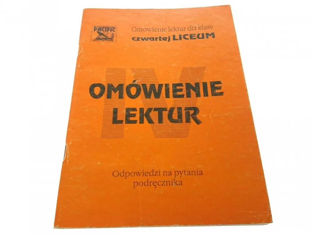 OMÓWIENIE LEKTUR. KLASA IV LICEUM 1996 Kup teraz