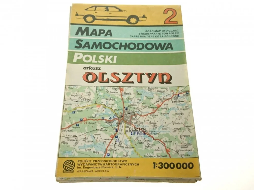 Tylko dziś MAPA SAMOCHODOWA POLSKI. ARKUSZ OLSZTYN 1993
