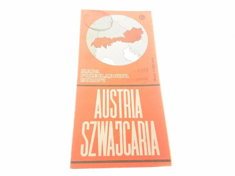 AUSTRIA SZWAJCARIA. MAPA PRZEGLĄDOWA...1979 Wyjątkowa oferta