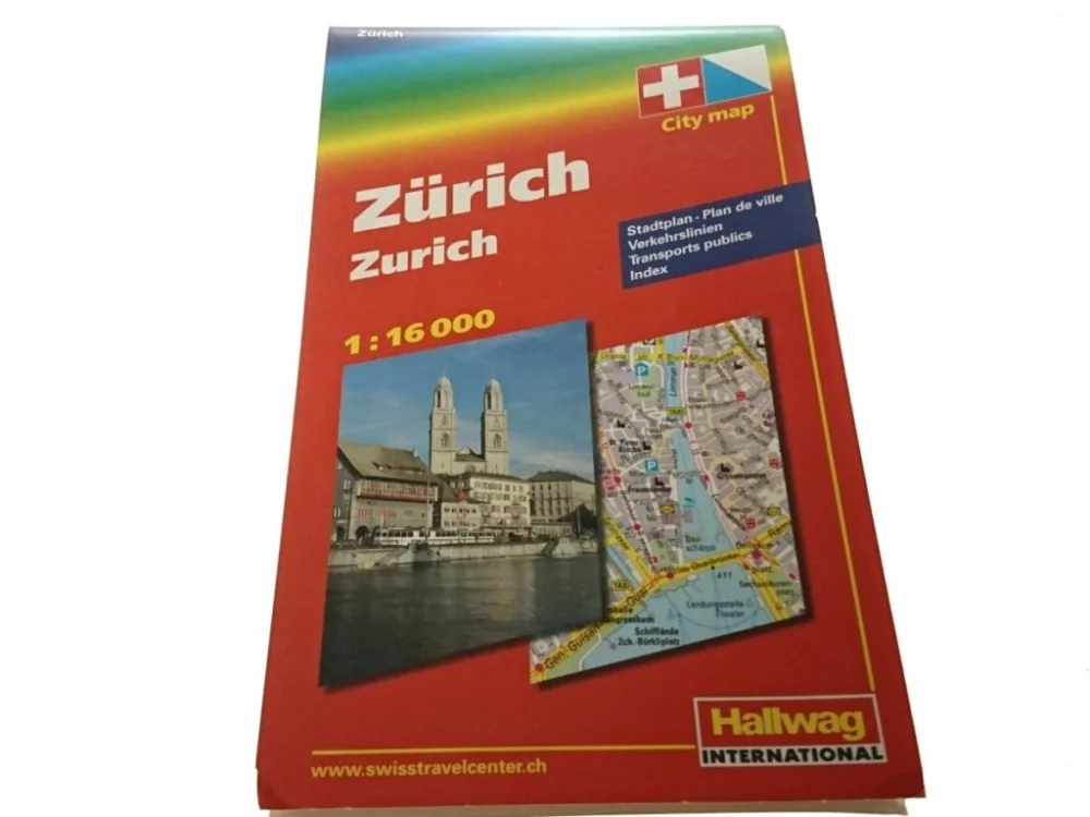 Darmowy zwrot ZURICH 1: 16 000 STADTPLAN