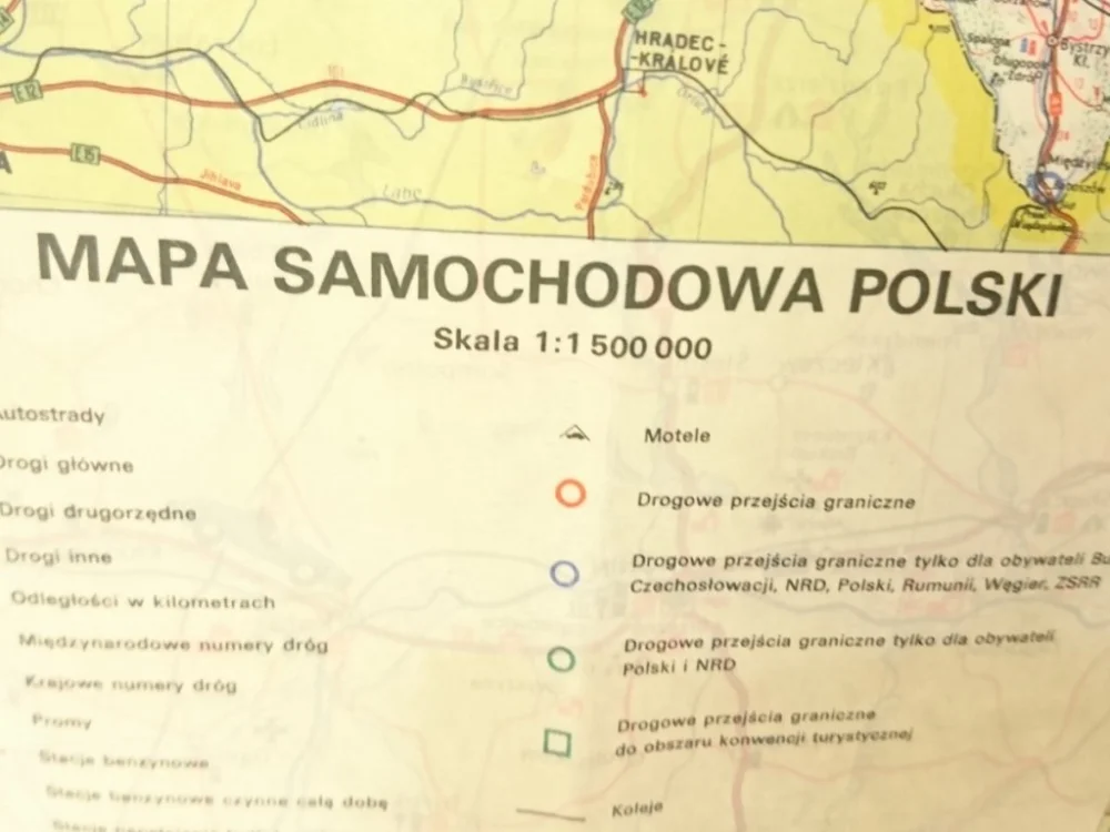 Szybka dostawa MAPA SAMOCHODOWA POLSKI 1976