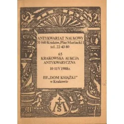 Wyprzedaż 65 KRAKOWSKA AUKCJA ANTYKWARYCZNA 10-11 V 1988