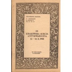 66 KRAKOWSKA AUKCJA ANTYKWARYCZNA 12-14 X 1988 Ostatnia szansa