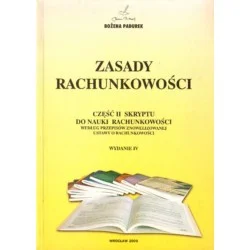 ZASADY RACHUNKOWOŚCI. CZĘŚĆ II SKRYPTU DO NAUKI RACHUNKOWOŚCI Bożena Padurek Do wyczerpania zapasów
